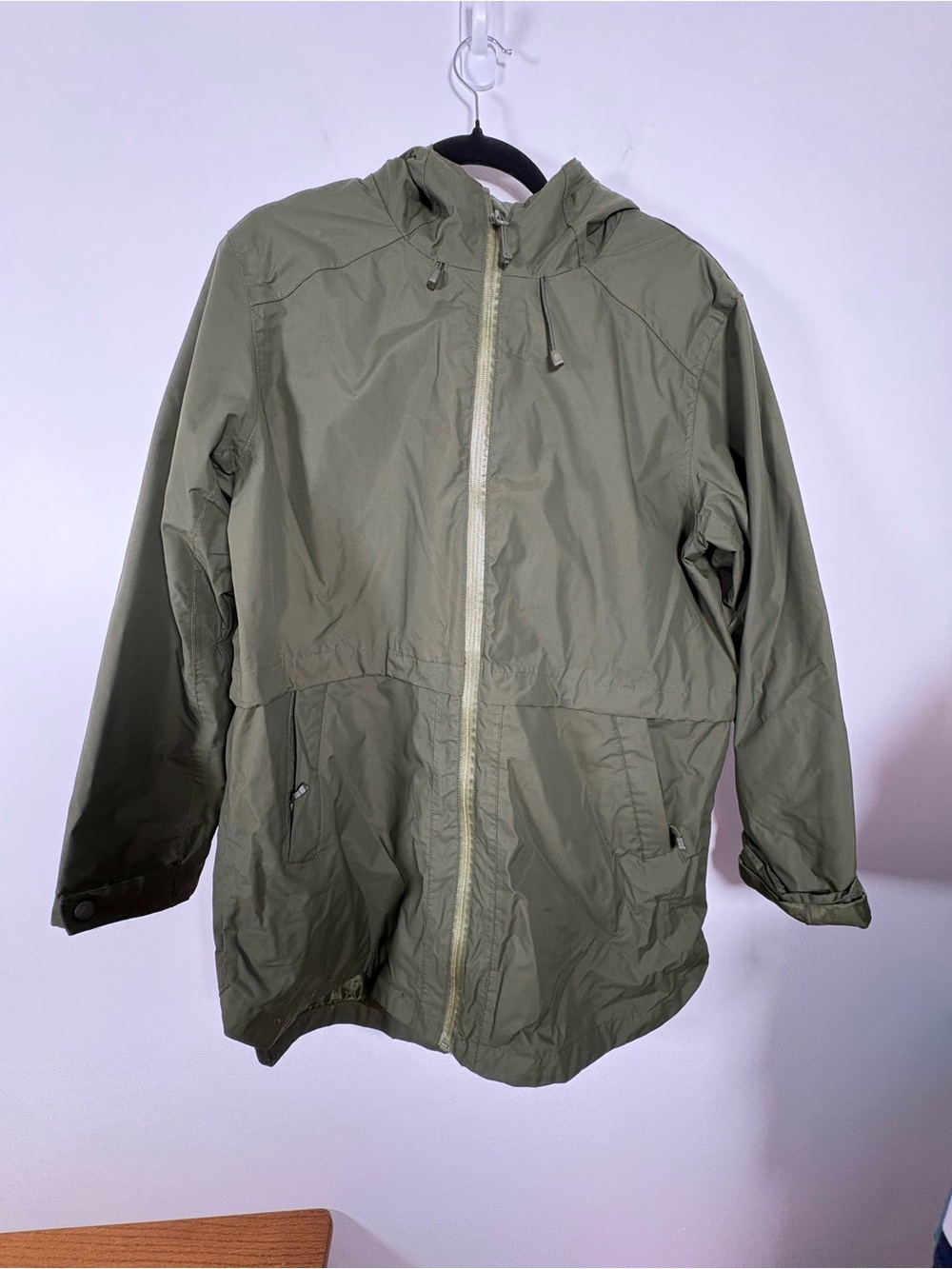 Olive Green Lightweight Hooded Jacket